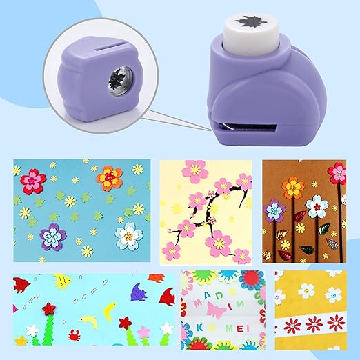 LOVEINUSA 10 Pack Multicolored Shape Paper Hole Punch Craft Set - Image 6