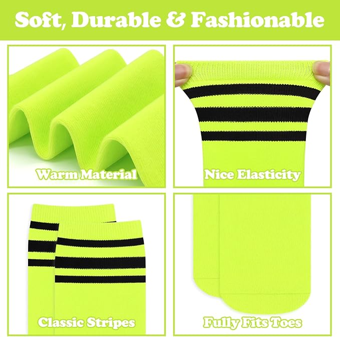 Sarfel Kids Soccer Socks Toddler Soccer Socks Girls Boys Soccer Socks Kids Tube Socks with Stripes Toddler Knee High Socks