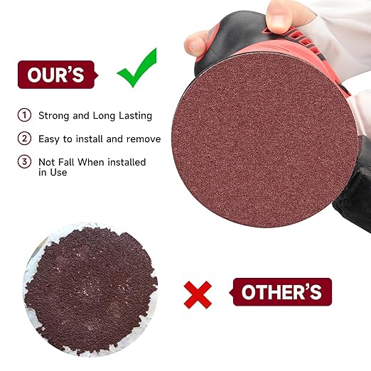 5 Inch 100 PCS Sanding Disc 180 Grit, Hook and Loop Sanding Discs - Image 7