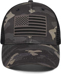 American Flag Trucker Hat - Snapback Hats for Men Women Baseball Cap - Breathable Mesh & Adjustable Fit for Casual Wear