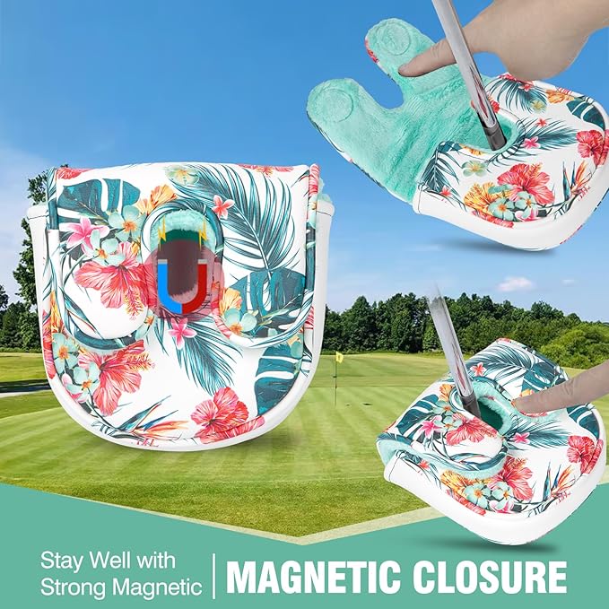 Golf Club Covers Driver Covers Fairway Wood Headcover Hybrid Cover Leather Mallet Putter Covers Blade Headcovers Golf Head Covers for Most Brand