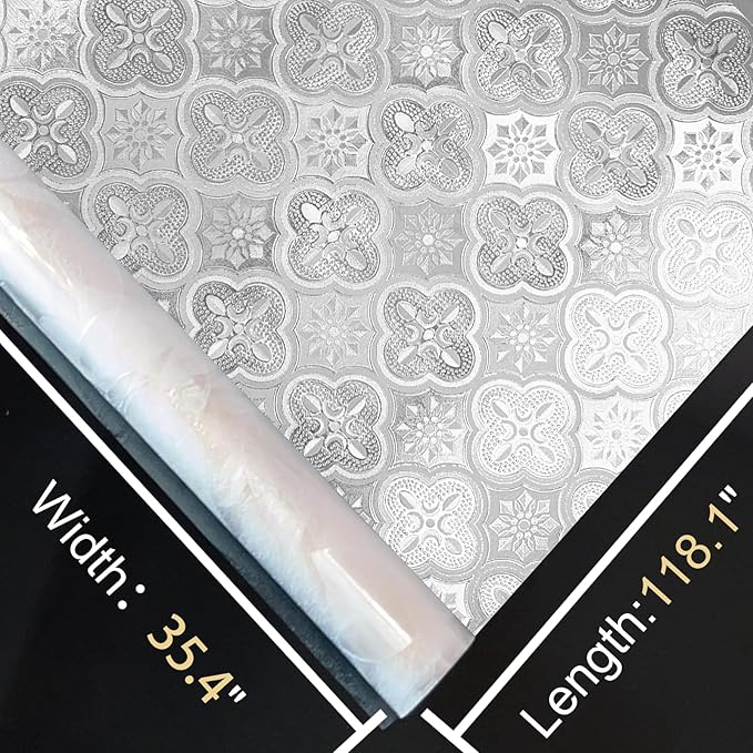 Window Privacy Film Decorative for Front Door, Bathroom Static Cling Stained - Image 7
