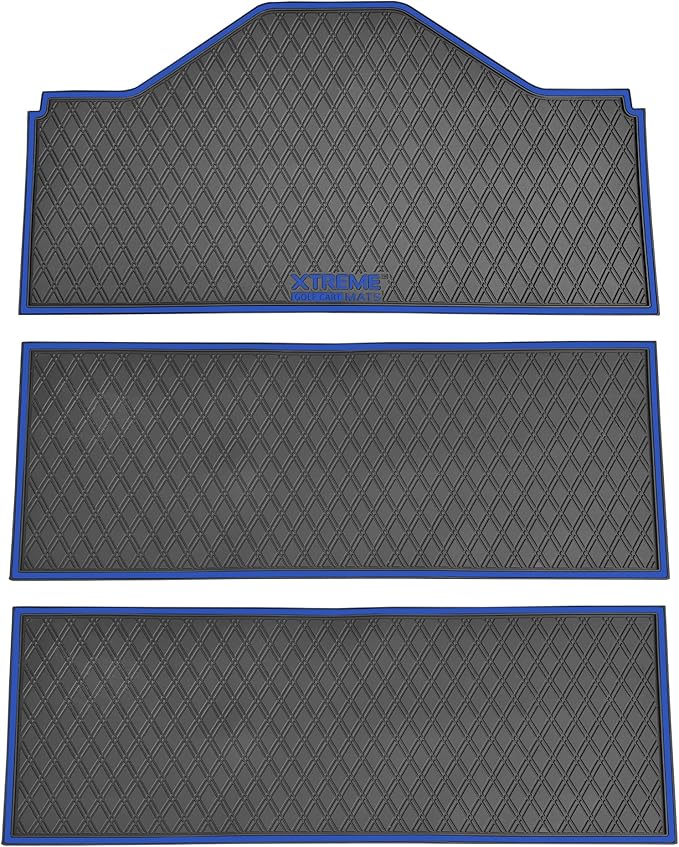 Xtreme MATS Evolution D5 Golf Cart Floor Mat Set - Rubber Double Diamond Design - Fits DMAX, D5, 2+2, 4F, 6F, Including Evolution Maverick and Ranger Trims