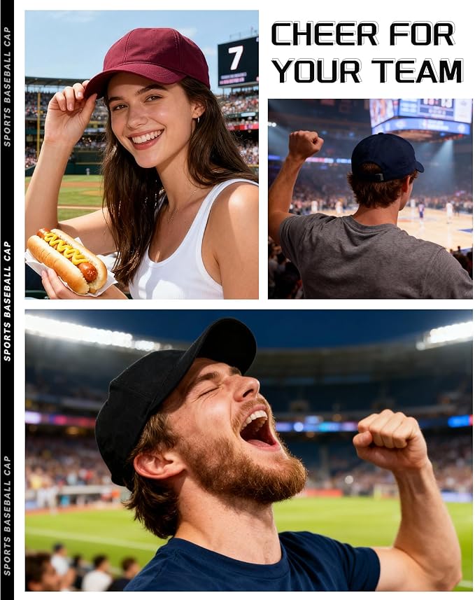 Zando Unisex Classic Baseball Caps Adjustable Sports Hats Outdoors Cotton Baseball Hat Cute Preppy Hat Golf Running Dad Hat