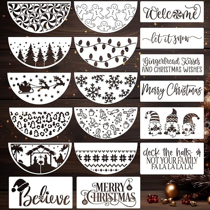 Christmas Stencils for Painting on Wood 12” Christmas Stencils for Crafts by zosylley