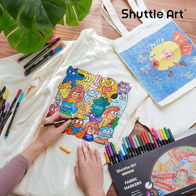 Shuttle Art 36 Colors Fabric Markers, Permanent Shirt Markers - Image 7