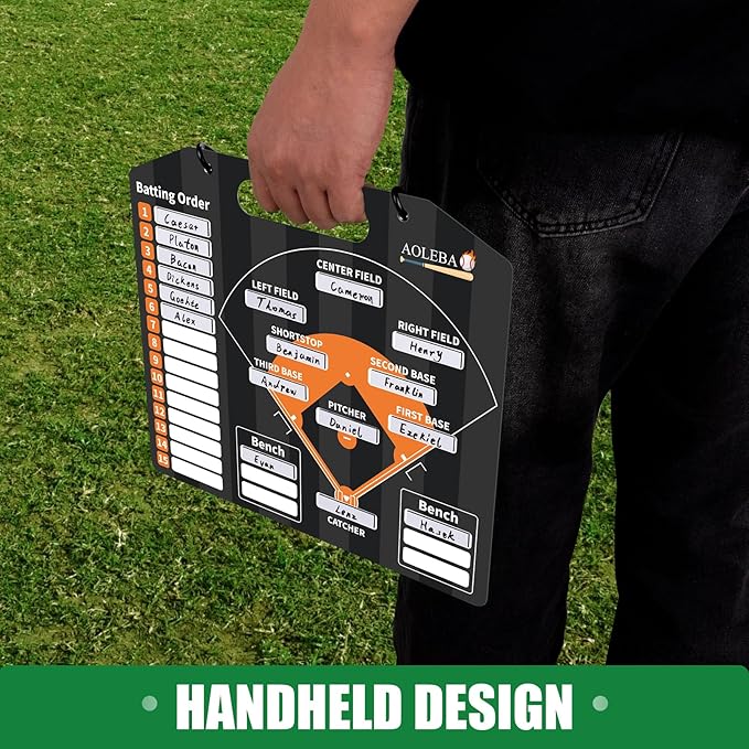 AOLEBA Baseball Lineup Board for Dugout,Dry Erase Magnetic Metal Baseball Clipboard for Coaches