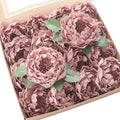 Floroom Artificial Flowers 16pcs 4" Dusty Rose Blooming Peonies Real Looking by Floroom