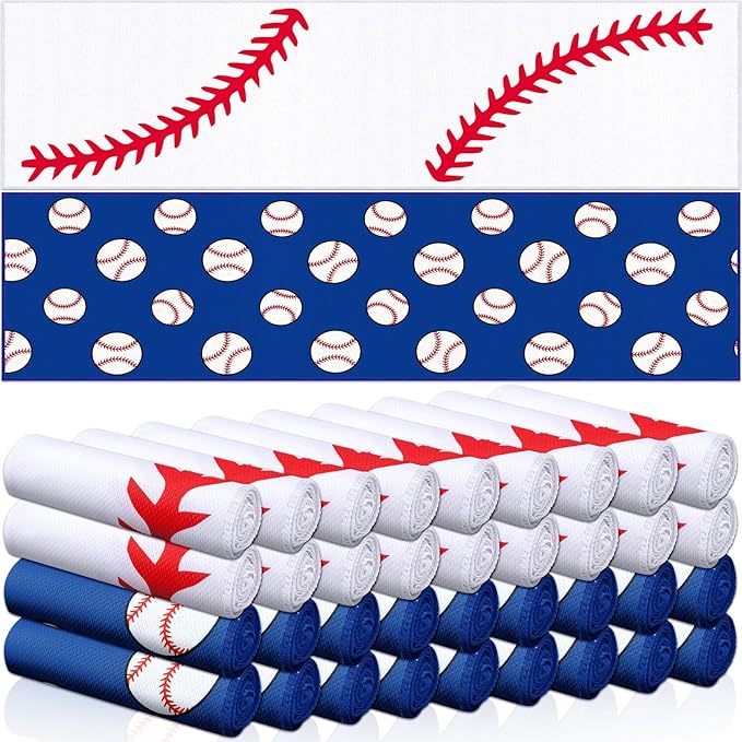 FuWeave 36 Pcs Sports Cooling Towels Baseball Basketball Softball Breathable Soccer Football Volleyball Microfiber Ice Towel Fast Drying for Party Favors Team Gift (Baseball,40 x 12 Inch)