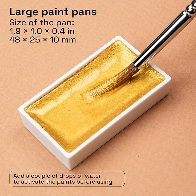 ARTISTRO Professional Metallic Watercolor Paint Set - Image 5