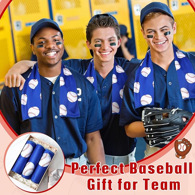 Chumia 18 Pcs 30 x 9 Inch Baseball Cooling Towel Accessories Baseball Soft Party Favors Ice Towel Breathable Chilly for Player Team Coach Team Gifts Goodie Bag Stuffers Sport Supplies