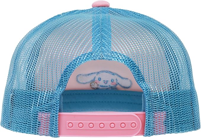 Cinnamoroll Trucker Hat, Puff Print Adult Baseball Cap with Curved Brim, Pink, One Size