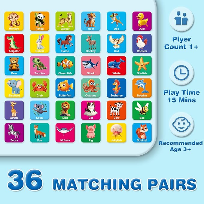 72 PCS Animals Memory Matching Game - Image 2