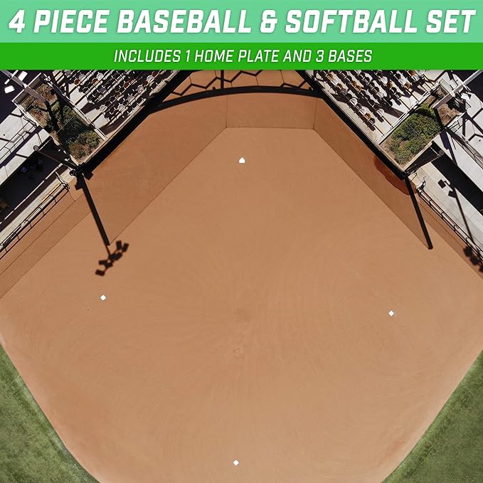 GoSports Baseball & Softball 4 Piece Premium Base Set - Heavy-Duty for Athletes