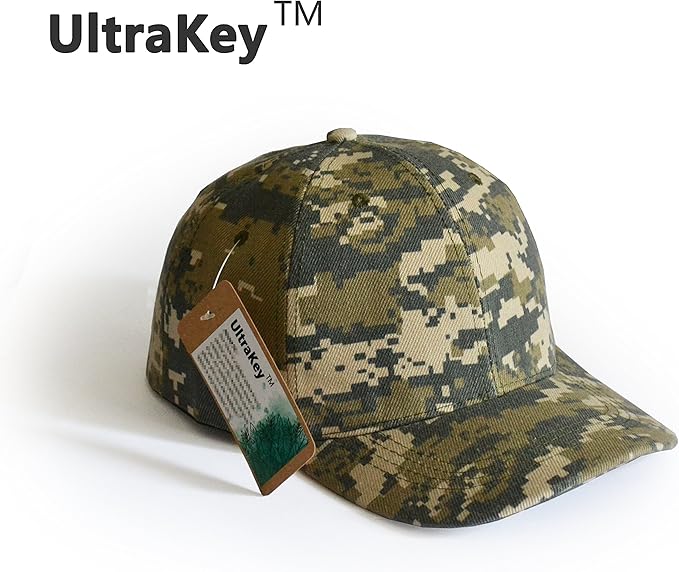 UltraKey Mens Womens Army Military Baseball Cap Camouflage Hats for Hunting Fishing Outdoor Activities