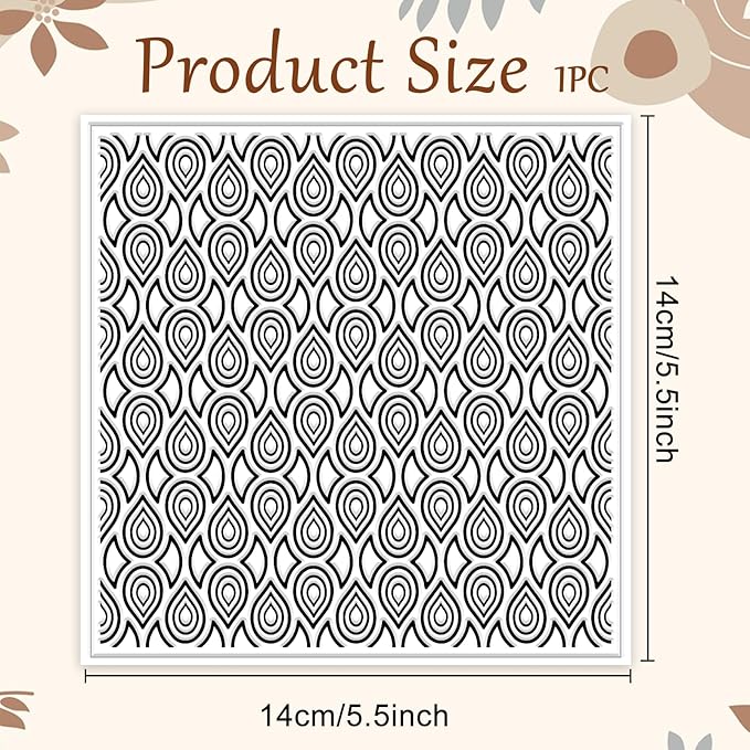 CHGCRAFT Teardrop Polymer Clay Texture Sheets Repeating Seamless Pattern - Image 2