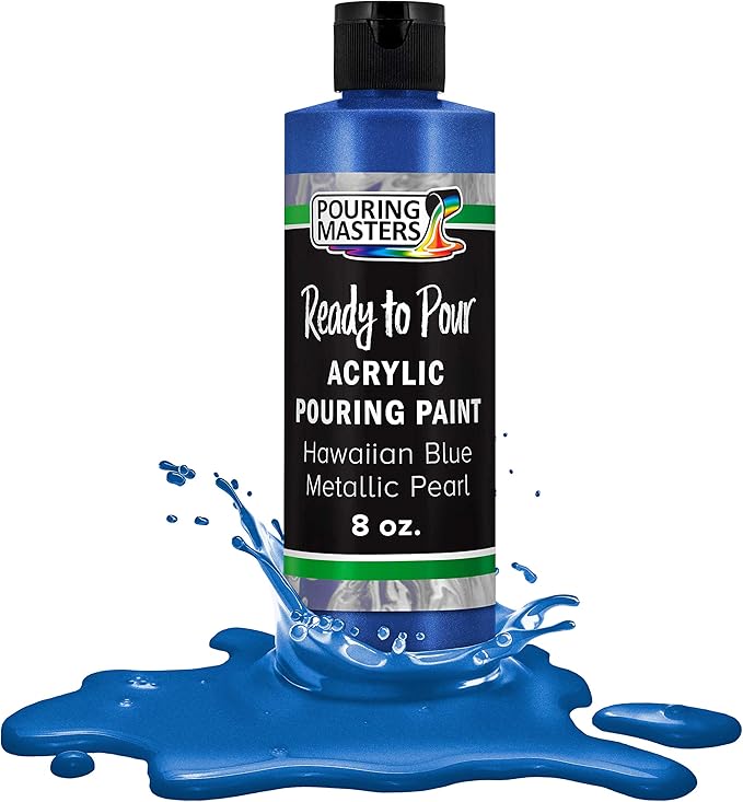 Pouring Masters Hawaiian Blue Metallic Pearl Ready to Pour Acrylic Pouring Paint by USArtSupply