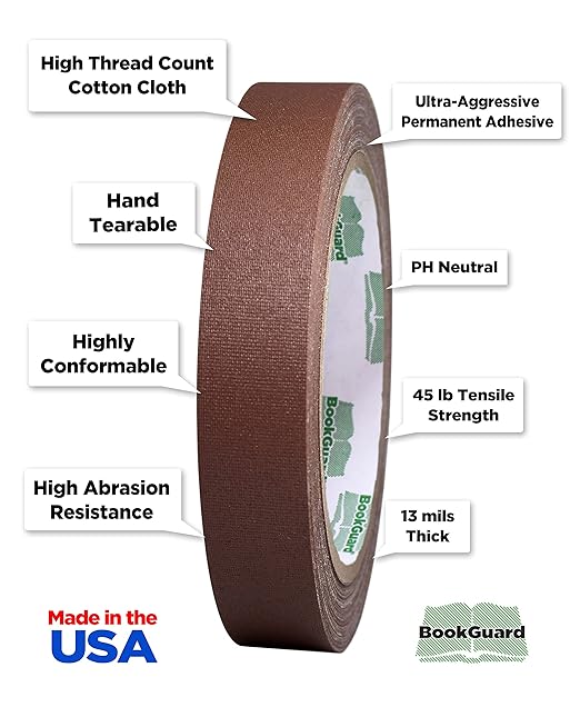 BookGuard 0.75 inch Premium Bookbinding Repair Cloth Tape, 15 Yard Roll - Image 2
