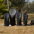 Craftsman Golf Modern Style Premium Black Golf Headcover for 3 5 7 Woods and Driver Hybrids