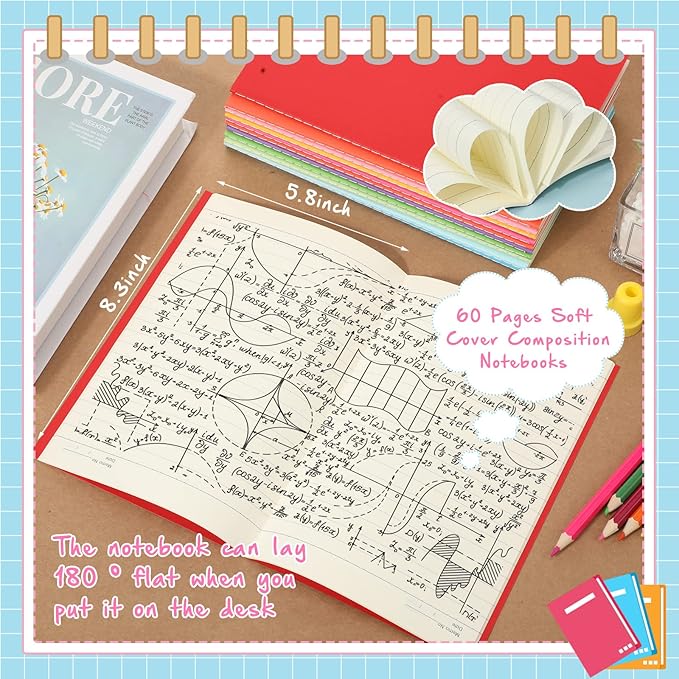 Handepo 100 Pack Composition Notebooks A5/A6 Ruled Lined Composition Kraft - Image 3
