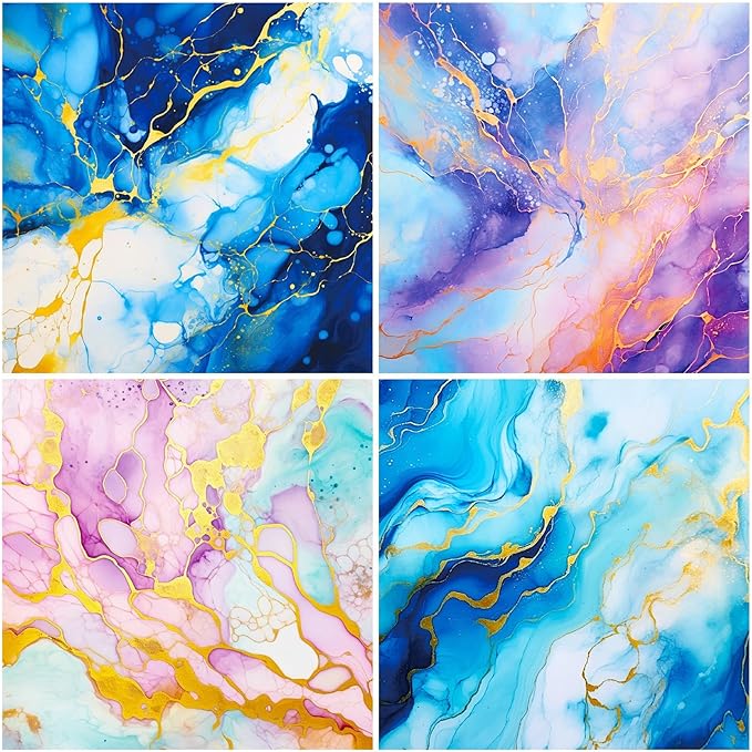 Marbled Scrapbook Paper Pad Color Marbled Patterned Paper 6×6, 24 Sheets - Image 5