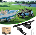 Trailer Hitch Fit for Club Car DS 1982-up Models Fits on Backseat Footrest Compatible with Cargo Boxes, black