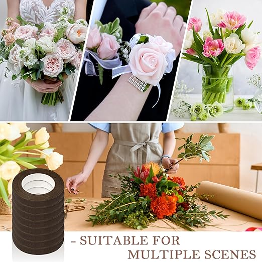8 Packs Floral Tape, 1/2" Wide Flower Tape, Adhesive Florist Tape - Image 7