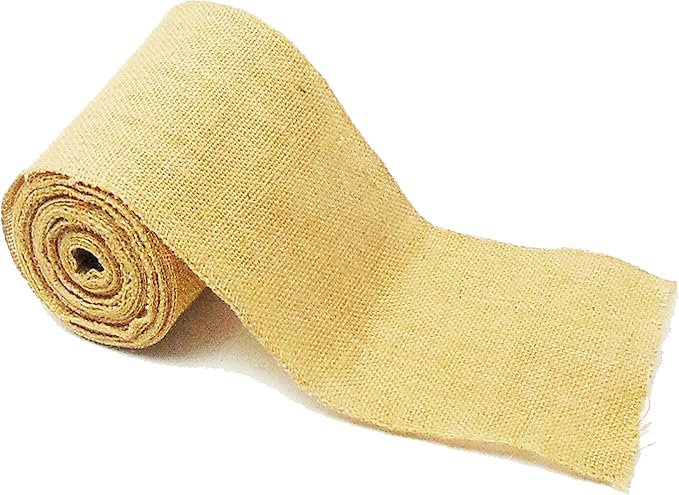 AAYU Natural Jute Burlap Ribbon Roll Brown 3 inch 90 feet 30 Yards, DIY Gift - Image 2