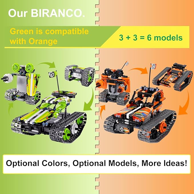 BIRANCO. Remote Control Tracked 3in1 Stunt Racer Building Kit - Image 2