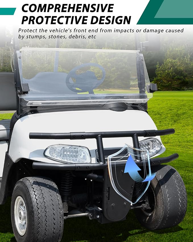 Front Brush Guard for E-Z-GO RXV, Heavy Duty Combined Front Bumper Protector Steel Brushguard for EZGO RXV Golf Cart 2008-2015 Accessories