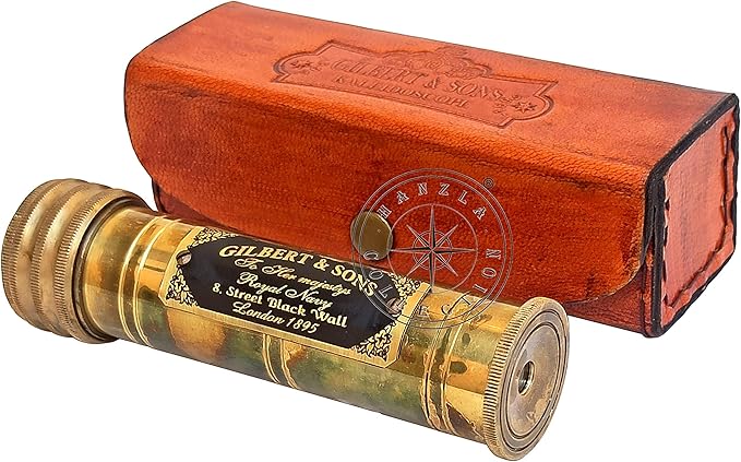 Gilbert & Sons Antique Brass Kaleidoscope Engraved Nautical Kids Gift - Image 2