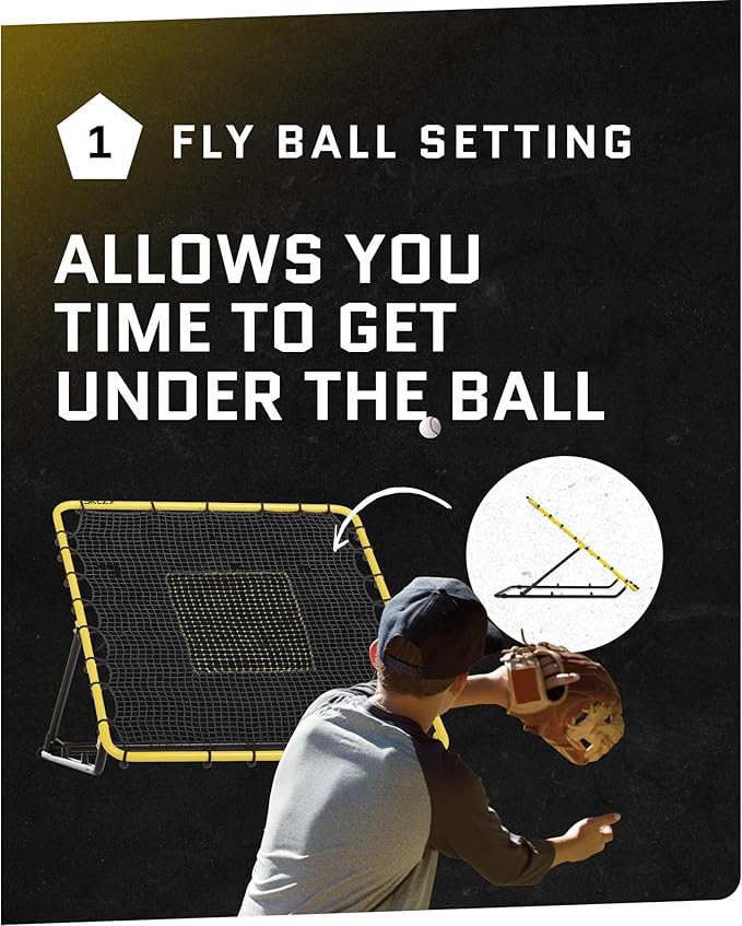 SKLZ Fielding Trainer - Baseball, Softball & Volleyball Rebounder Net. Enhanced Solo Fielding Practice for Skill Development. High-Performance Multi-Sport, Portable, 3 Ball Return Angles, 4x4.5 Feet