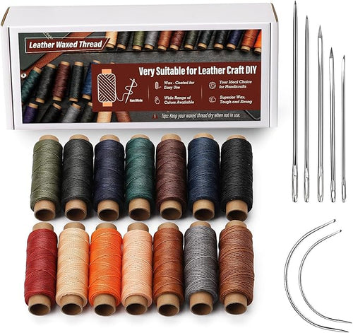 0.55 mm Round Waxed Thread, 14 Colors 76 Yards Spool Wax Coated String by KAQRHFT