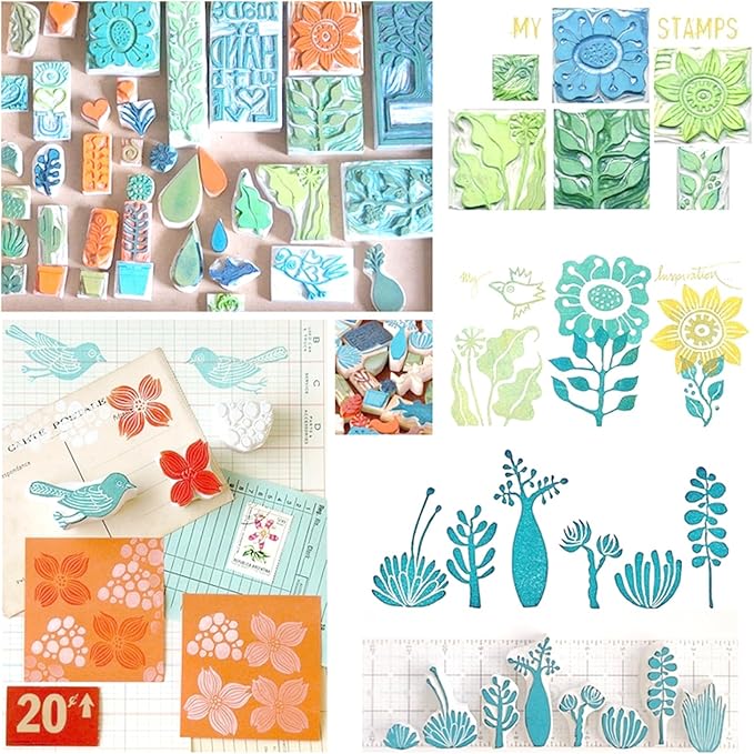 Tosnail 16 Pack 4" x 6" Rubber Stamp Carving Blocks, Soft Rubber - Image 7