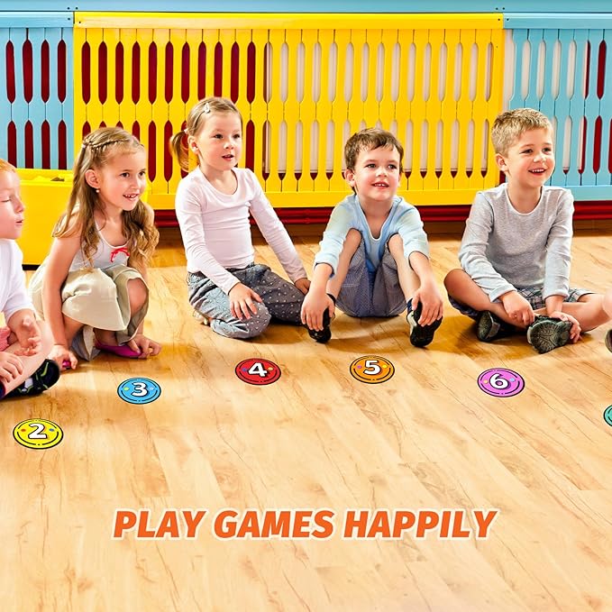 40PCS Line Up Spots for Classroom Floor, 4” Floor Numbers Stickers for Back to - Image 5
