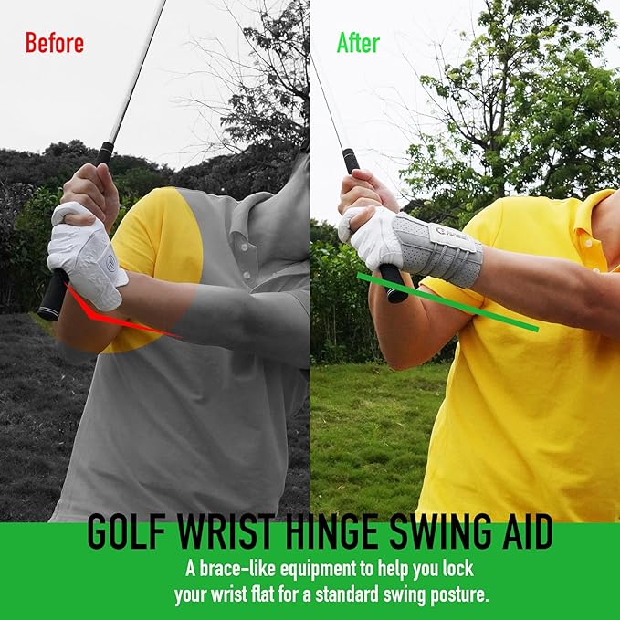 GAIARENA Golf Wrist Training Aid Wrist Hinge Trainer Brace, Effective Golf Swing Training Equipment to Correct Wrist Angle Swing Posture & Develop Muscle Memory for Beginner Golfers【Patent Pending】