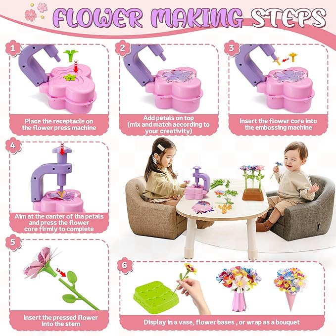 Fabric Flower Bouquets Toys – Mess-Free Flower Crafts - Image 4