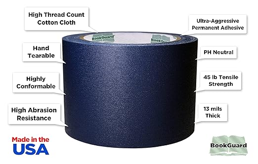 BookGuard 3 inch Premium Bookbinding Repair Cloth Tape, 15 Yard Roll - Image 2