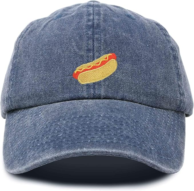 DALIX Hot Dog Hat Embroidered Mens Womens Baseball Cap