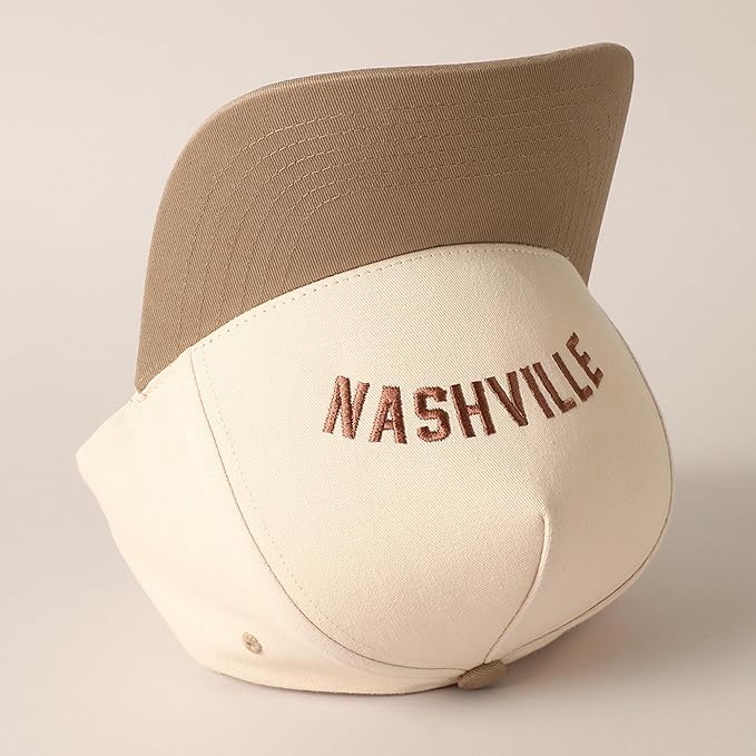 MIRMARU Two-Tone Vintage Canvas Trucker Hats for Men & Women, Adjustable Size Baseball Caps with Trendy Embroidered Design