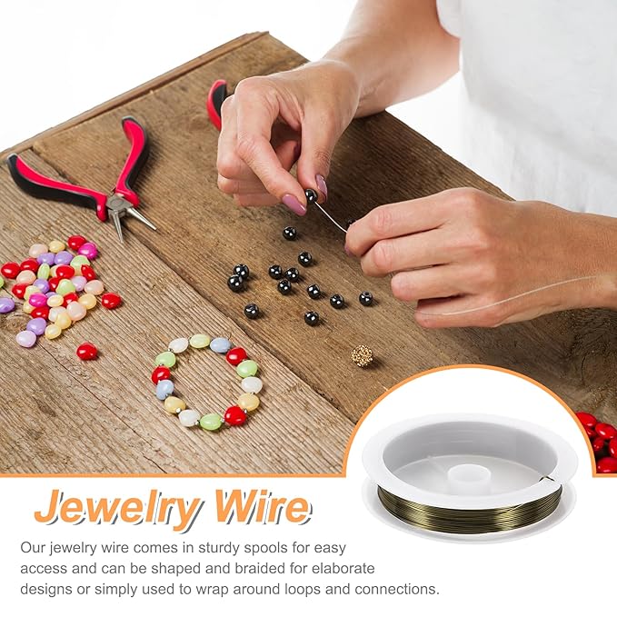 HARFINGTON 30ft Jewelry Wire, 26 Gauge Brass Craft Soft Metal Tarnish Resistant - Image 4