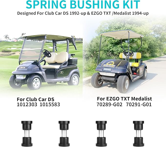 10L0L Golf Cart Rear Spring Bushing Kit for EZGO TXT & Medalist 1994-up, Club Car DS 1981-up