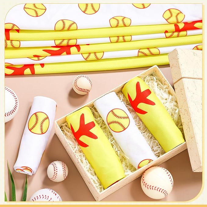 FuWeave 50 Pcs Sports Cooling Towels Baseball Basketball Softball Breathable Soccer Football Volleyball Microfiber Ice Towel Fast Drying for Party Favors Team Gift (Softball,40 x 12 Inch)