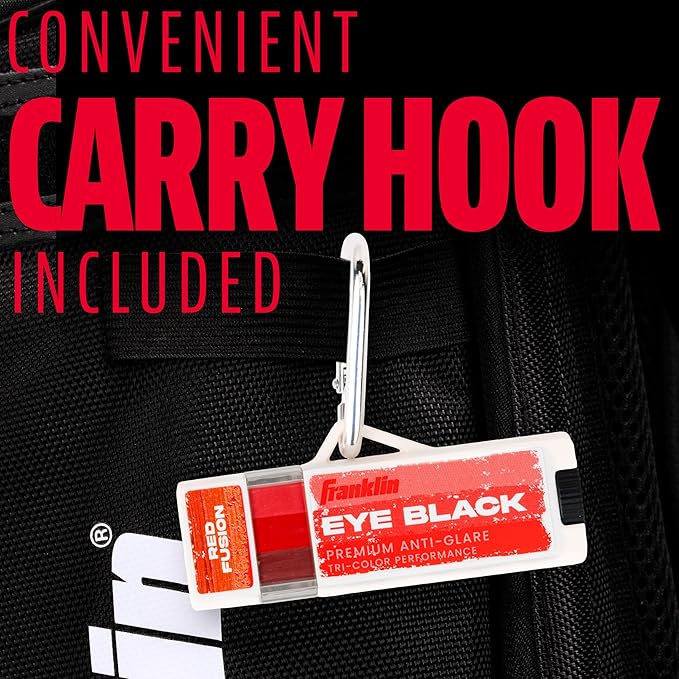 Franklin Sports Eye Black Stick - Baseball Softball + Football Eye Black for Kids + Adults - Sun Glare Reduction - Red Fusion