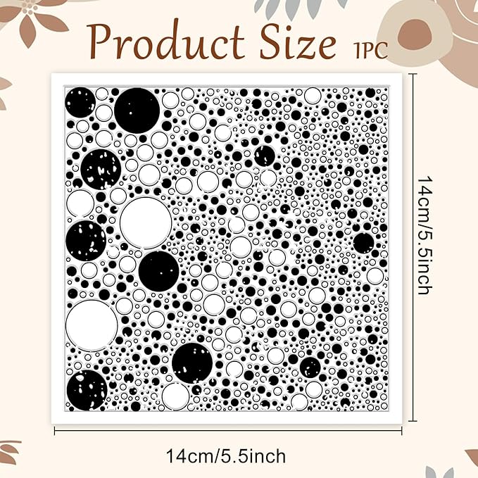 CHGCRAFT Retro Polka Dots Polymer Clay Texture Sheets Bubble Geometric Silicone - Image 2