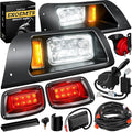EZGO TXT Light Kit, Golf Cart Headlight Tail Light Kit for EZGO TXT 1996-2013 Gas&Electric, 12V LED TXT Headlight Taillight with Turn Signal Kit, Wire Harness, Hazard Light & Horn Brake Pad