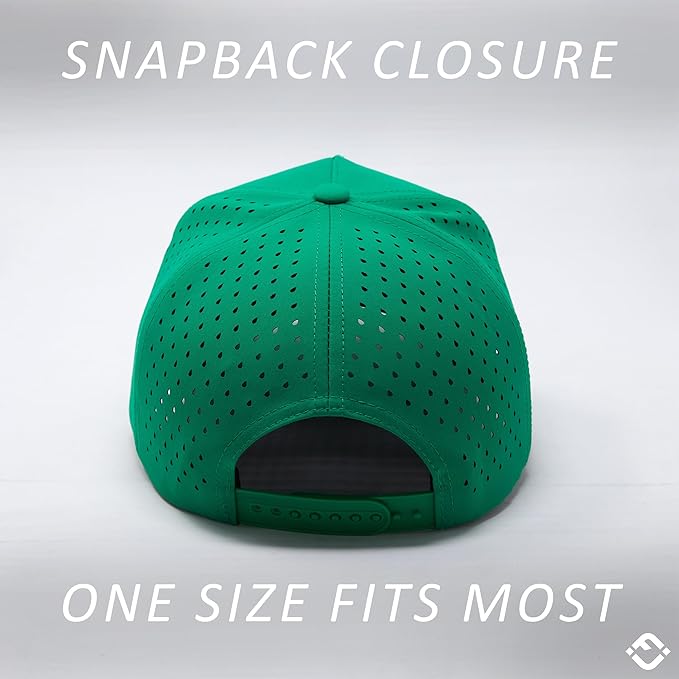 Funky Junque Performance Waterproof Golf Rope Hat – Cool Breathable Workout 5 Panel Snapback Cap for Men