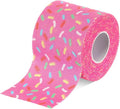 TrelaCo 1 Pcs Wrist Tape Baseball Cross Christian Athletic Tape 2in x 23ft Sports Wrap Cotton for Football Hockey Soccer Baseball Fingers Ankles Wrist Injury Wrap(Colorful Dots,Pink)