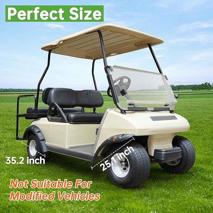 10L0L Golf Cart Front Rear Fender Flares for Club Car DS 1993-up Gas & Electric, with Stainless Steel Screws, Set of 4(Not Fit Modified Models)