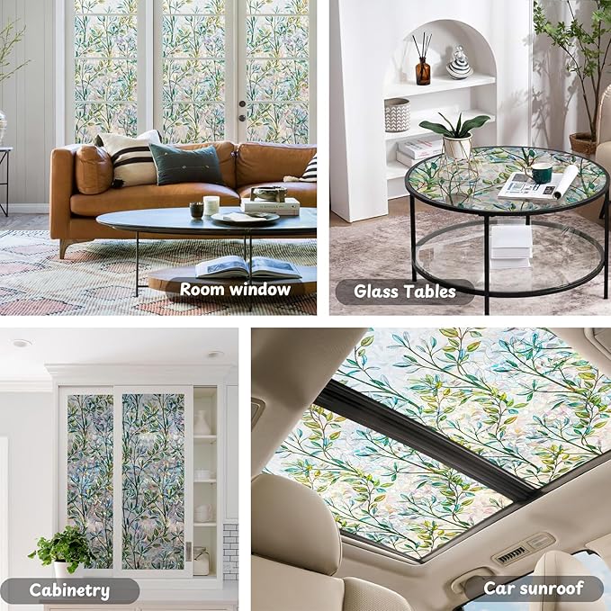 NINETREX Stained Glass Window Film 3D Decorative Cling, Sun Blocking Static - Image 5
